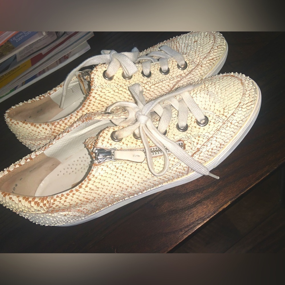 PAUL GREEN leather echt ledger zipper sneakers $300 casual  comfy tennis spring